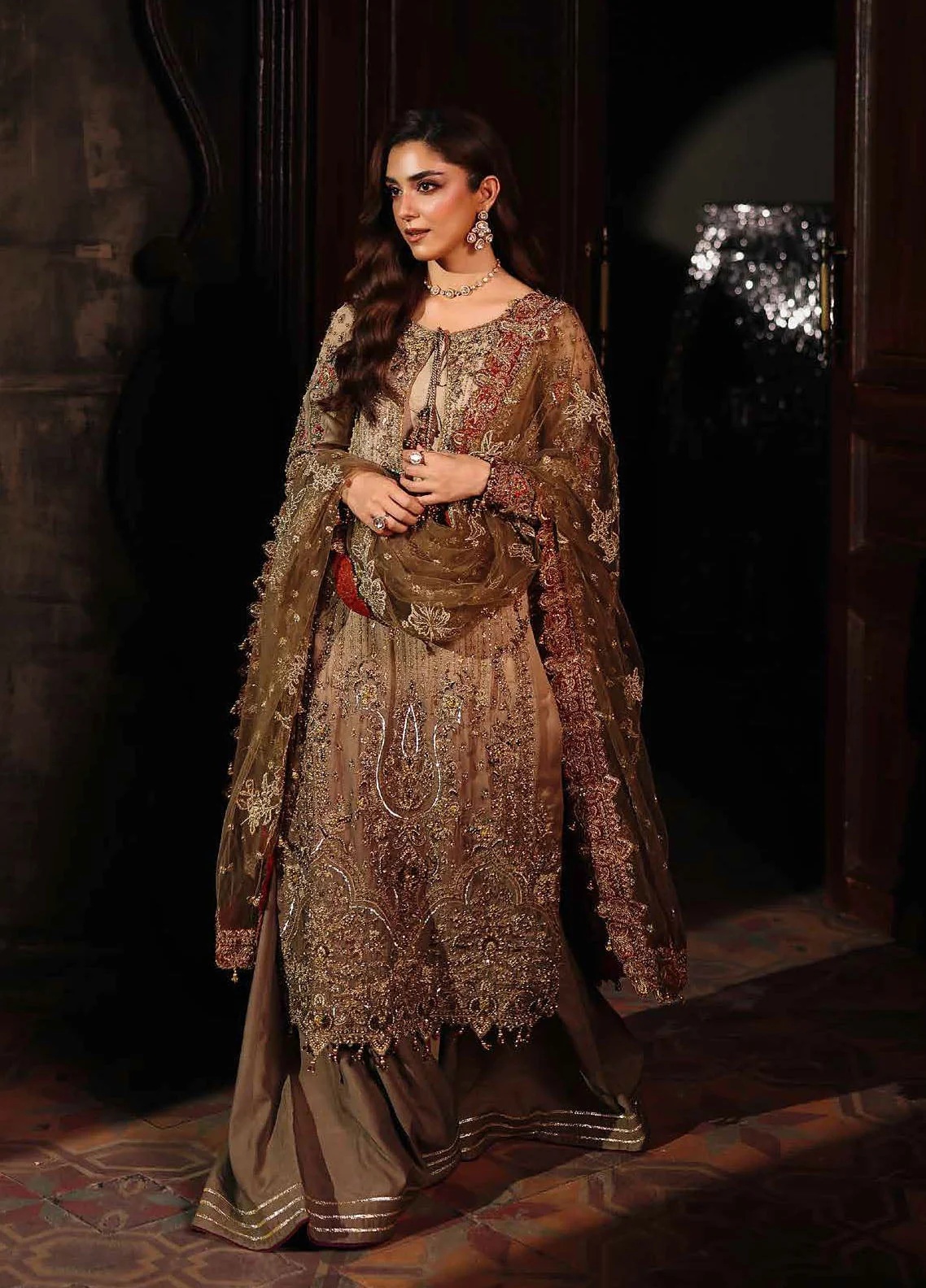 Dastan E Jashan-02 Pakistani fashion outfit in red tones.